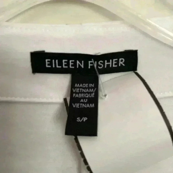 Eileen Fisher  white Organic Cotton Ponte Zip-Front Jacket  S preppy minimalist - Picture 4 of 6